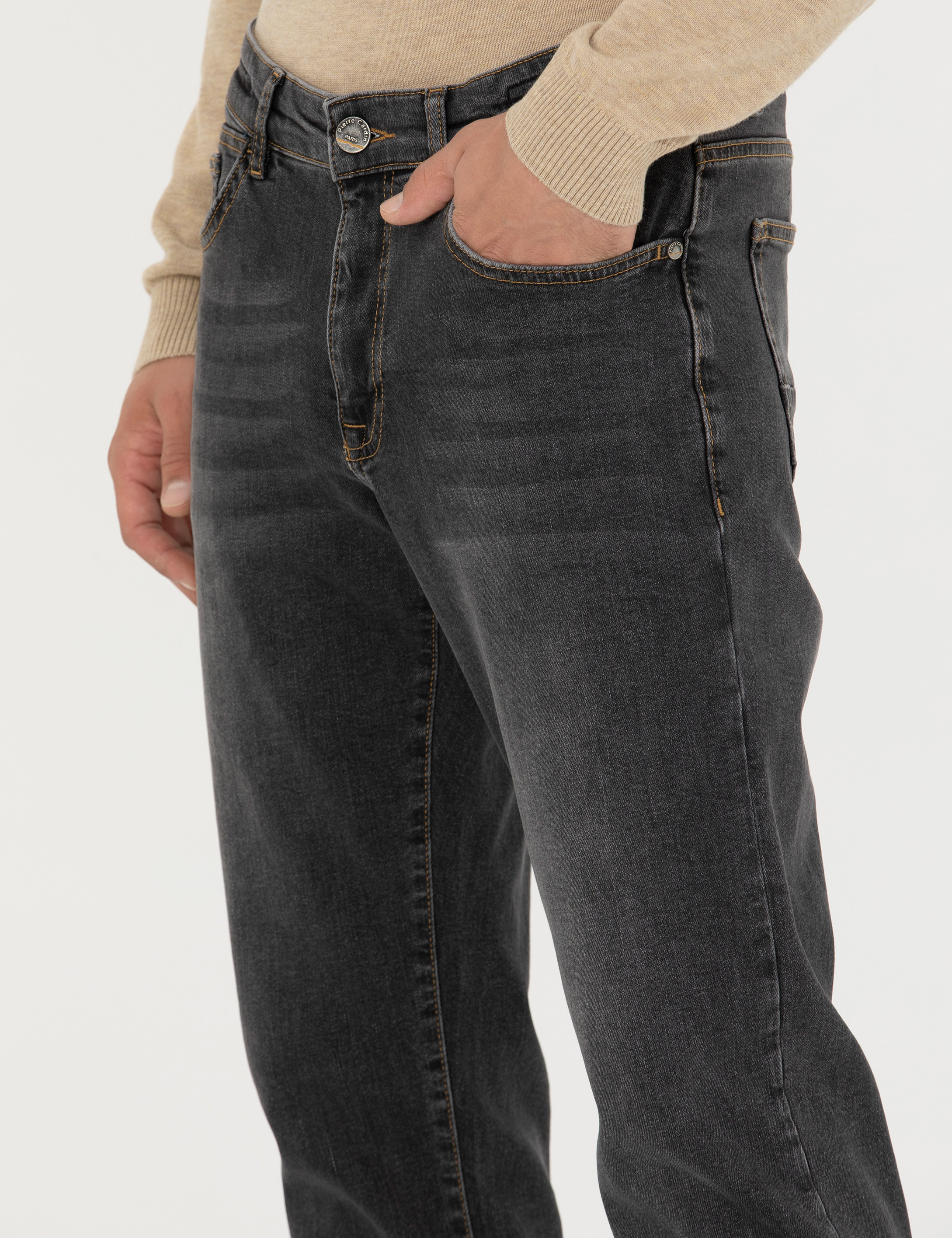 Antrasit Straight Fit Jean Pantolon