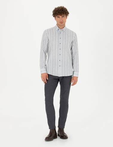 Mavi Slim Fit Uzun Kollu Gömlek