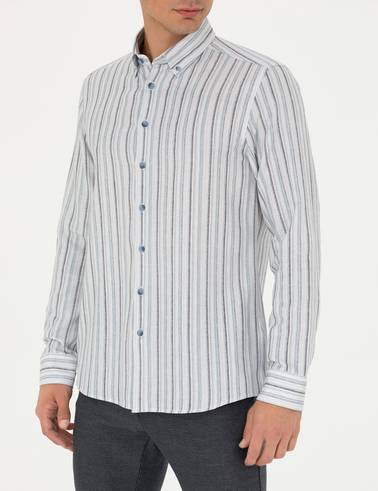 Mavi Slim Fit Uzun Kollu Gömlek