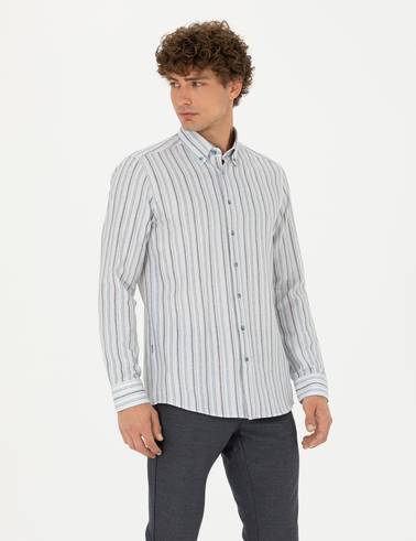 Mavi Slim Fit Uzun Kollu Gömlek