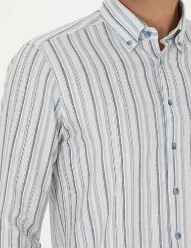 Mavi Slim Fit Uzun Kollu Gömlek