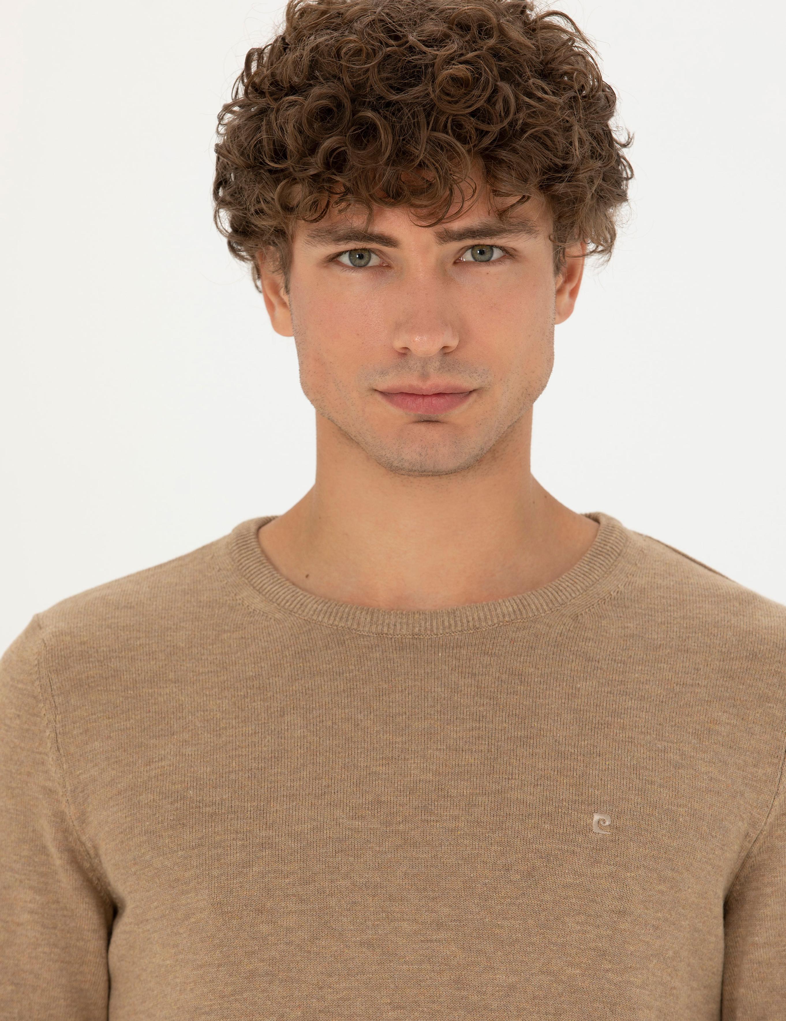 Camel Melanj Slim Fit Bisiklet Yaka Basic Triko Kazak