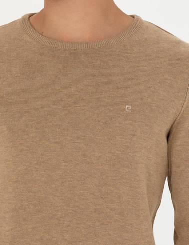 Camel Melanj Slim Fit Bisiklet Yaka Basic Triko Kazak