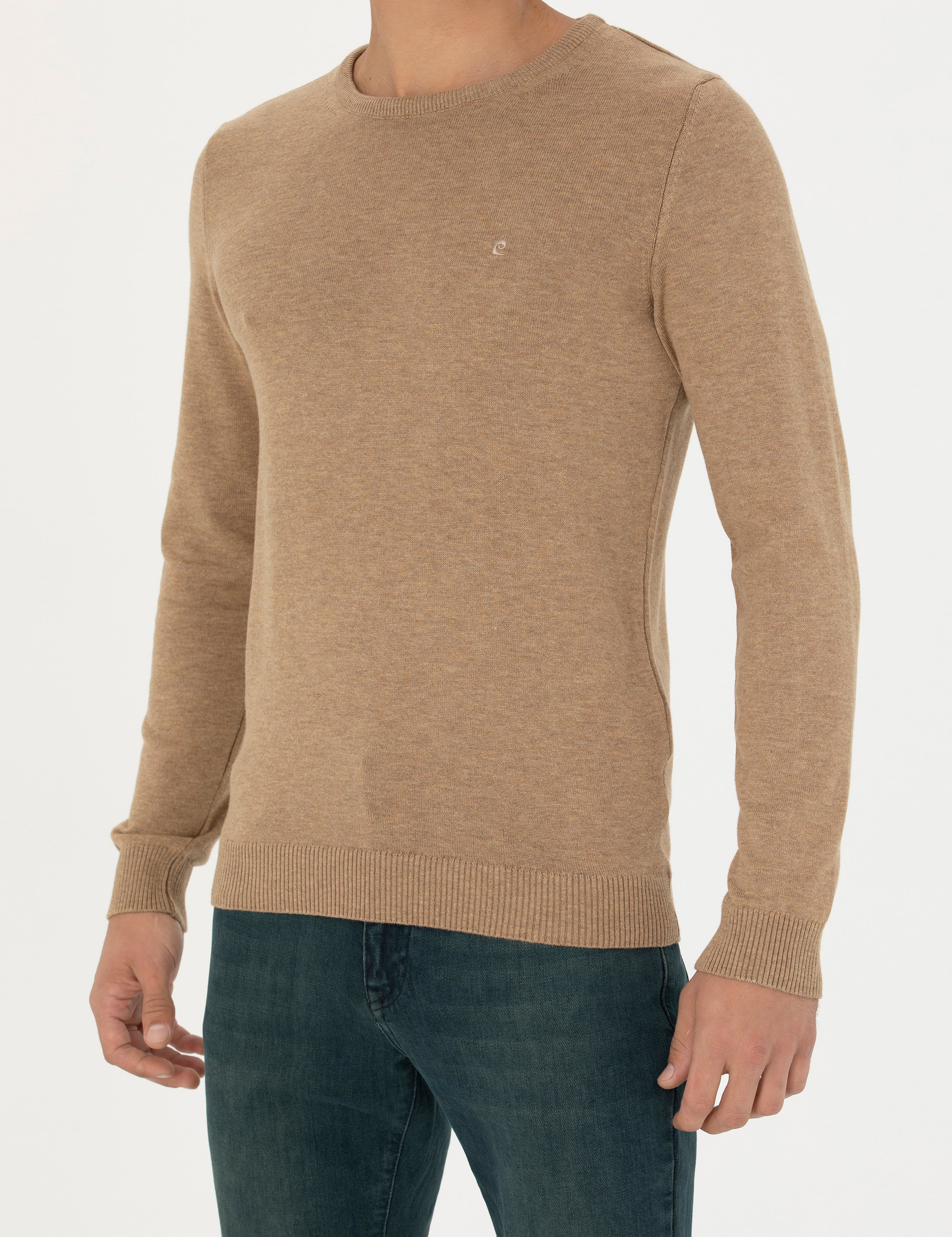 Camel Melanj Slim Fit Bisiklet Yaka Basic Triko Kazak - Image 6