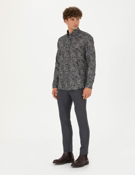 Siyah Regular Fit Uzun Kollu Gömlek - 50274048007