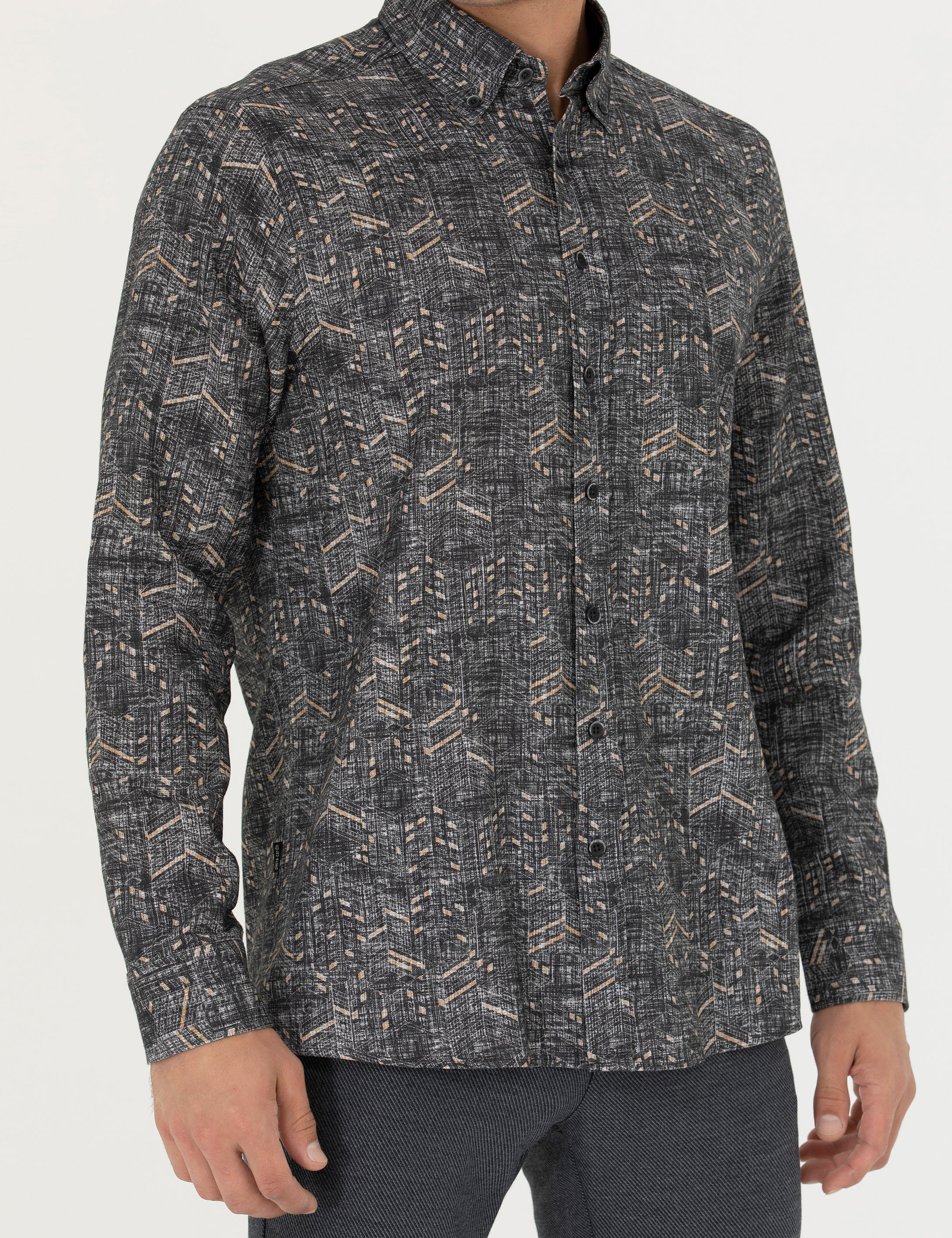 Siyah Regular Fit Uzun Kollu Gömlek