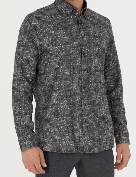 Siyah Regular Fit Uzun Kollu Gömlek - 50274048007