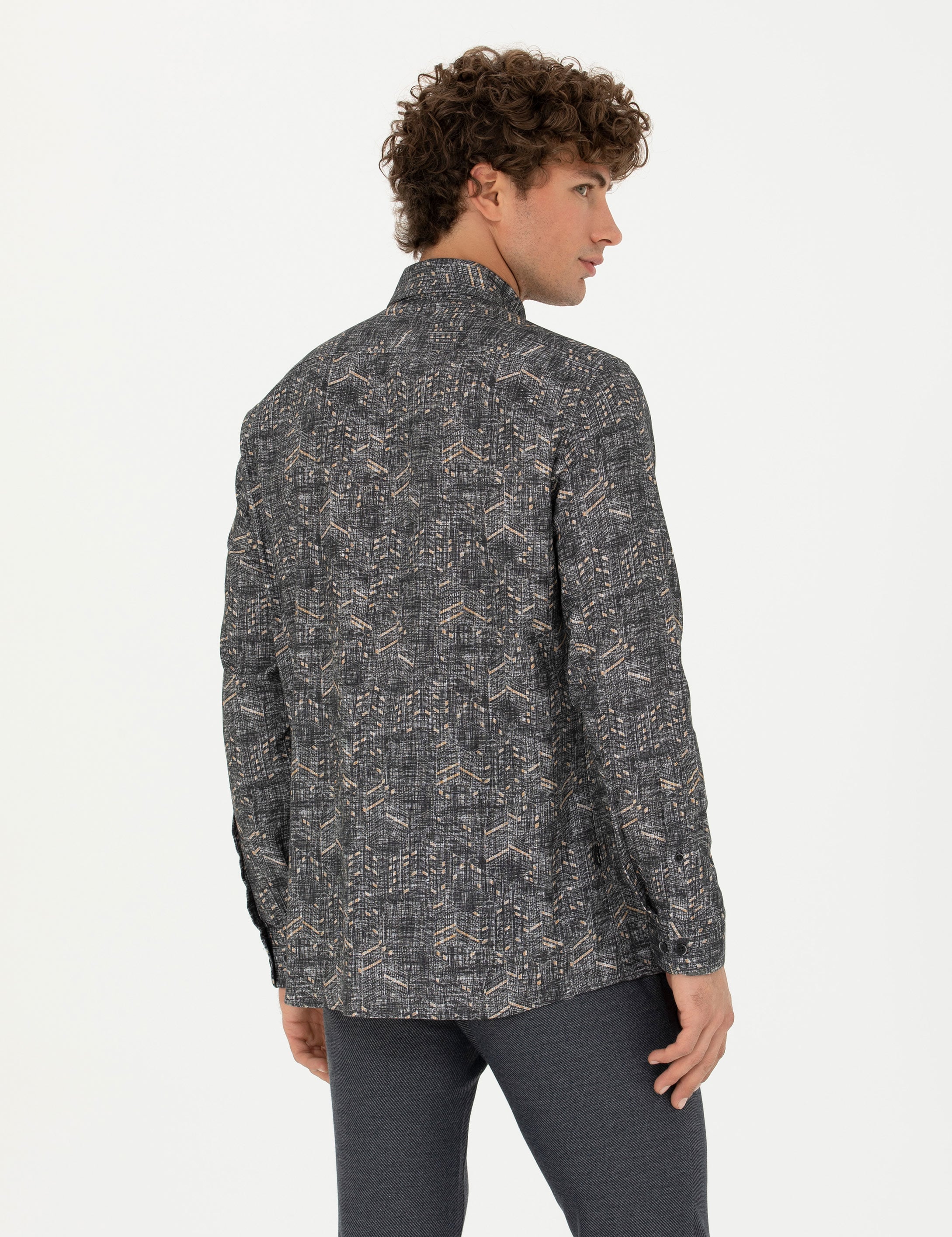 Pierre Cardin Siyah Regular Fit Uzun Kollu Gömlek görsel 5