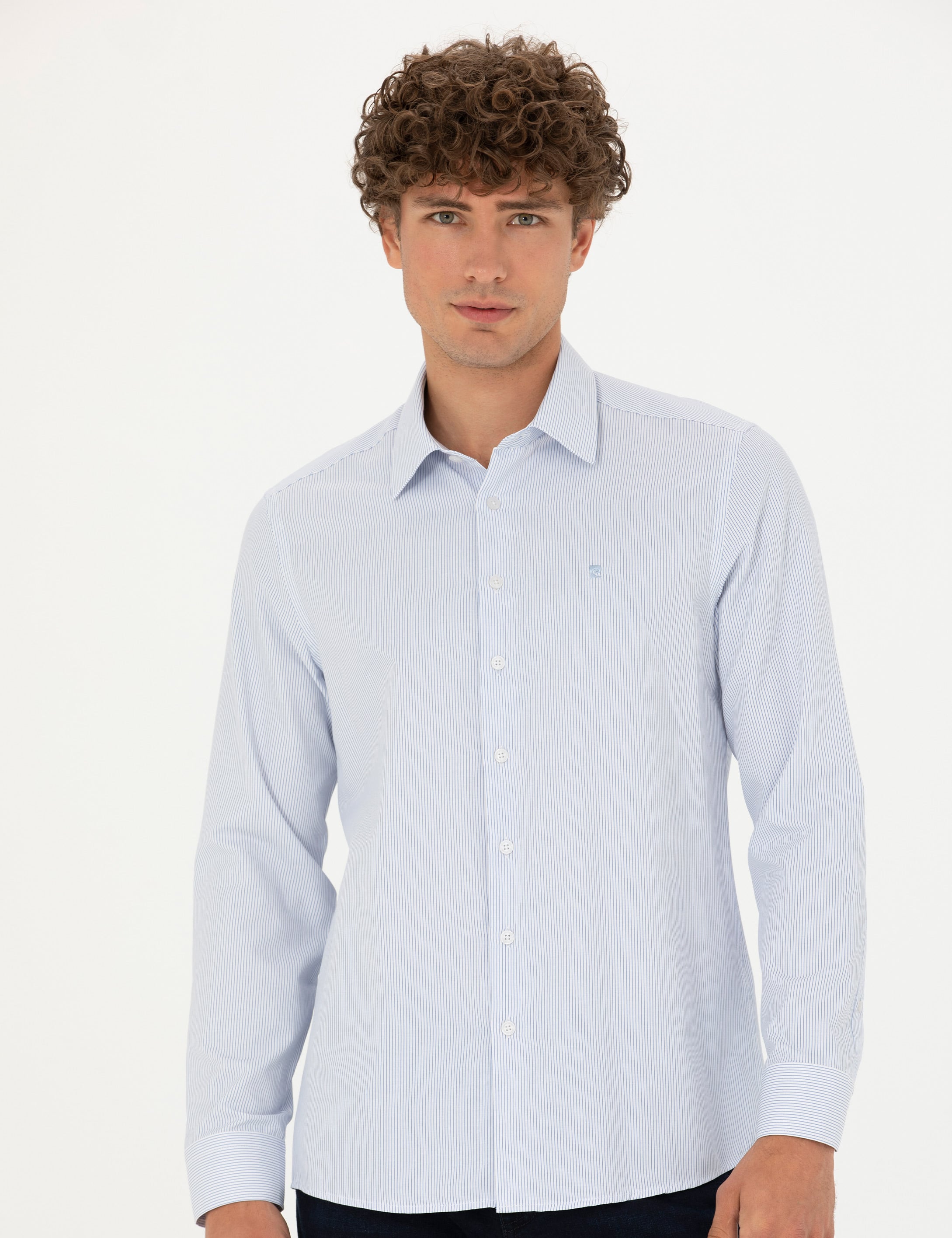 Mavi Slim Fit Uzun Kollu Gömlek