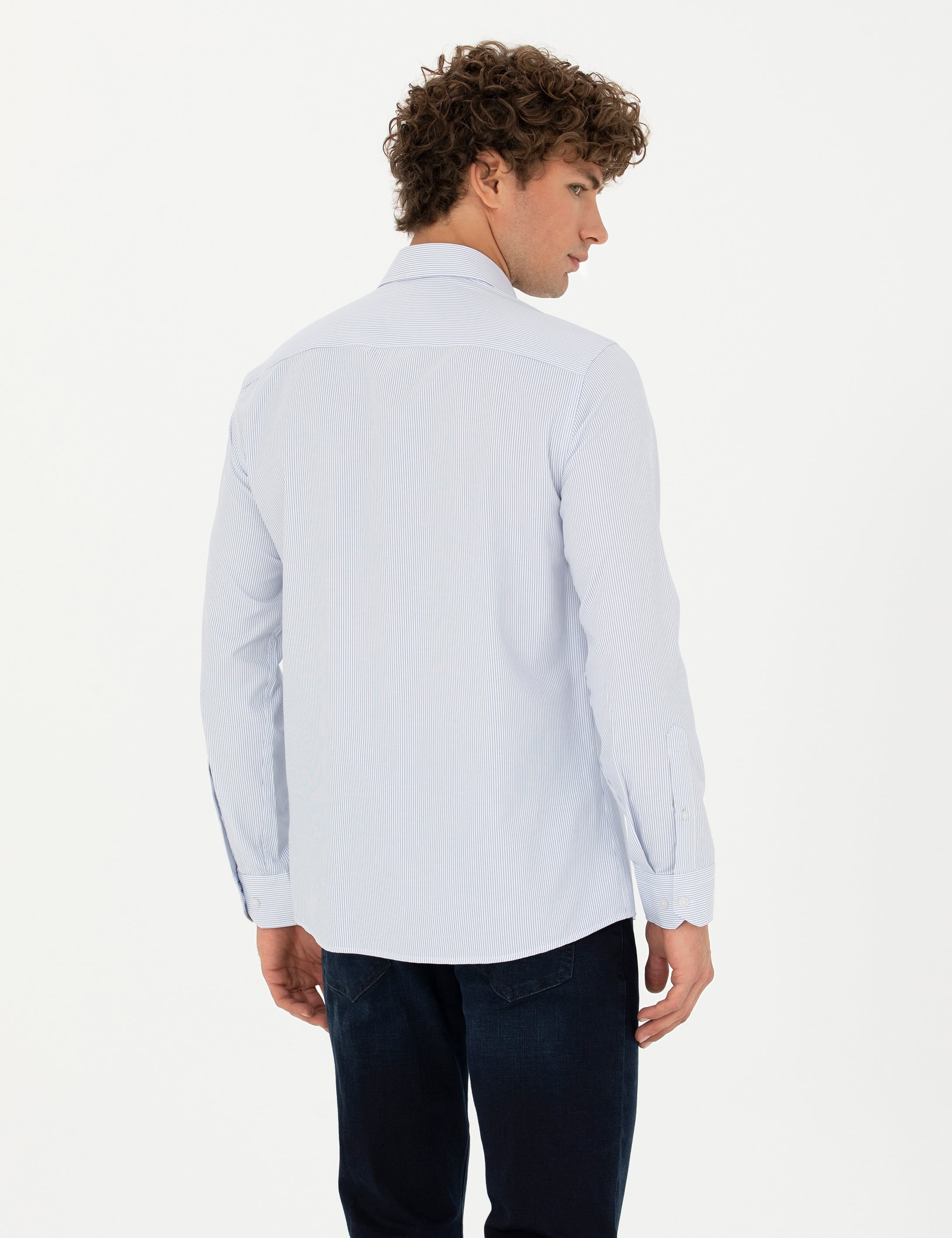 Mavi Slim Fit Uzun Kollu Gömlek