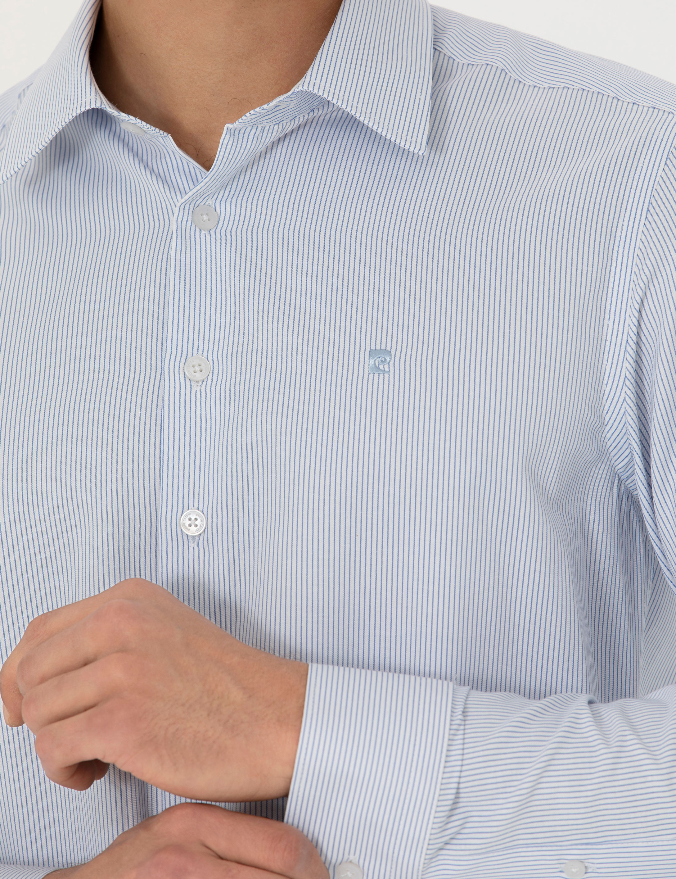 Mavi Slim Fit Uzun Kollu Gömlek - Image 7