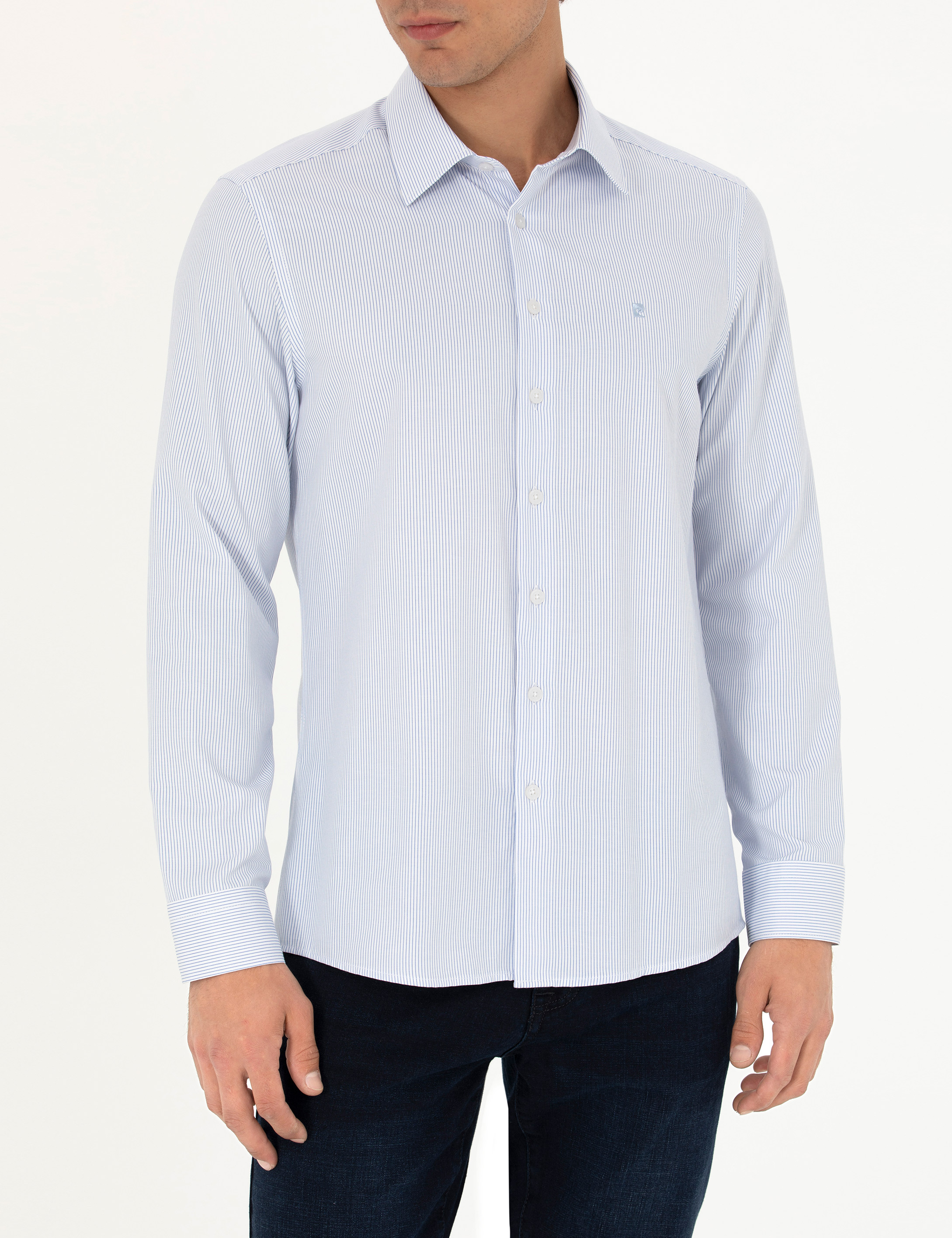 Mavi Slim Fit Uzun Kollu Gömlek