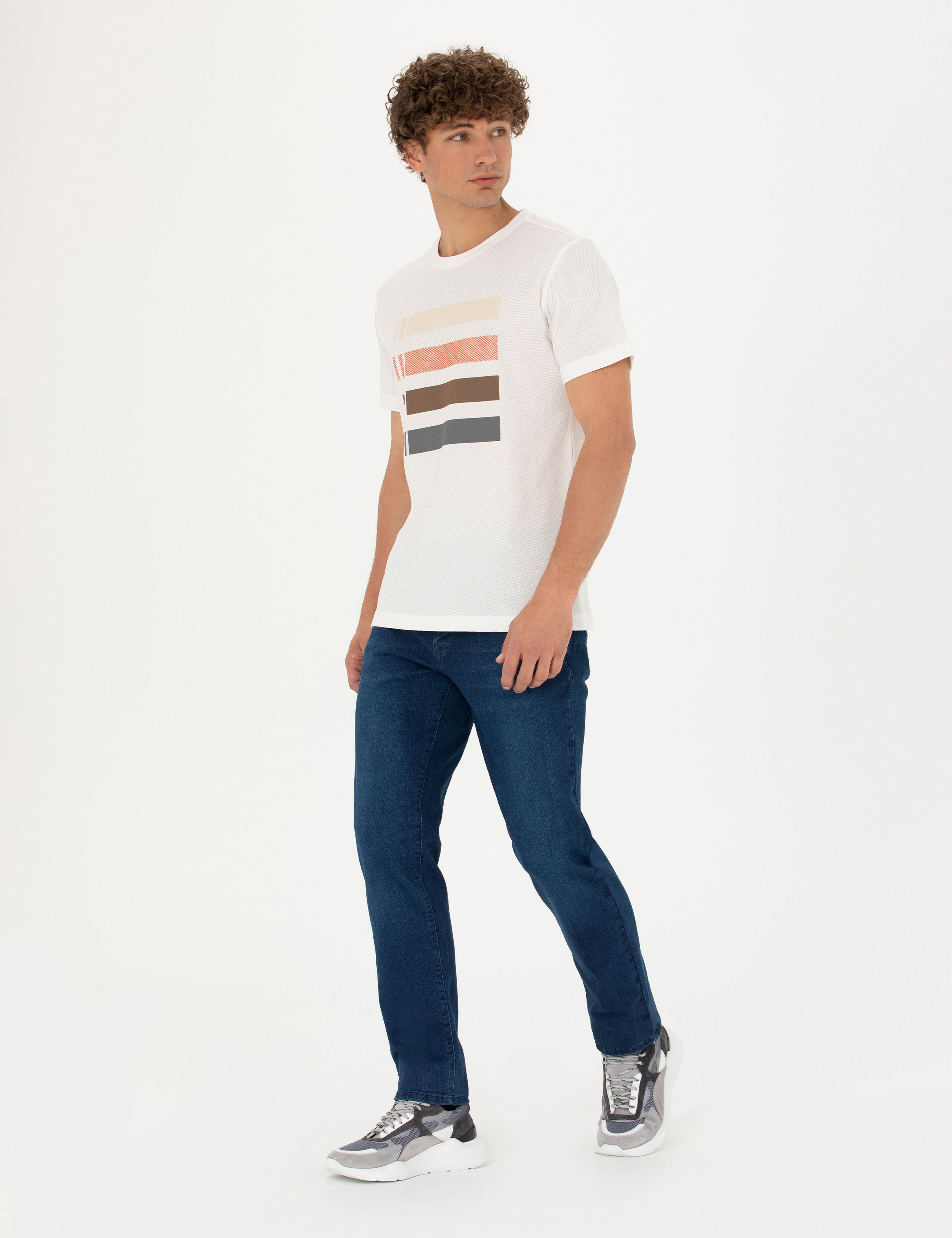 Ekru Slim Fit Tişört - Image 4