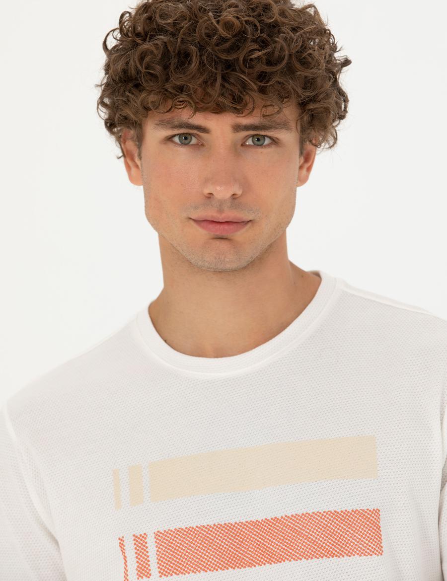 Ekru Slim Fit Tişört