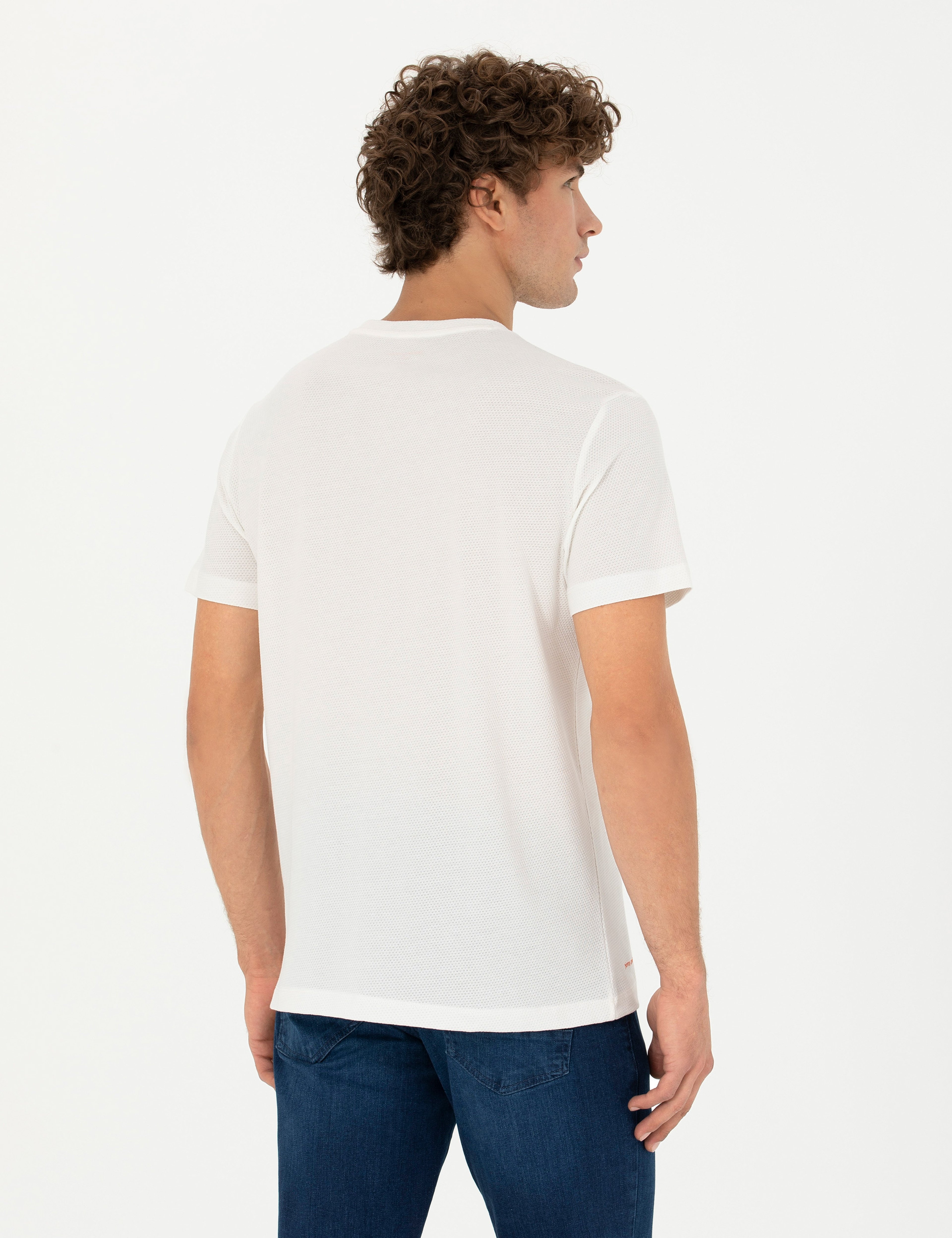 Ekru Slim Fit Tişört - Image 5