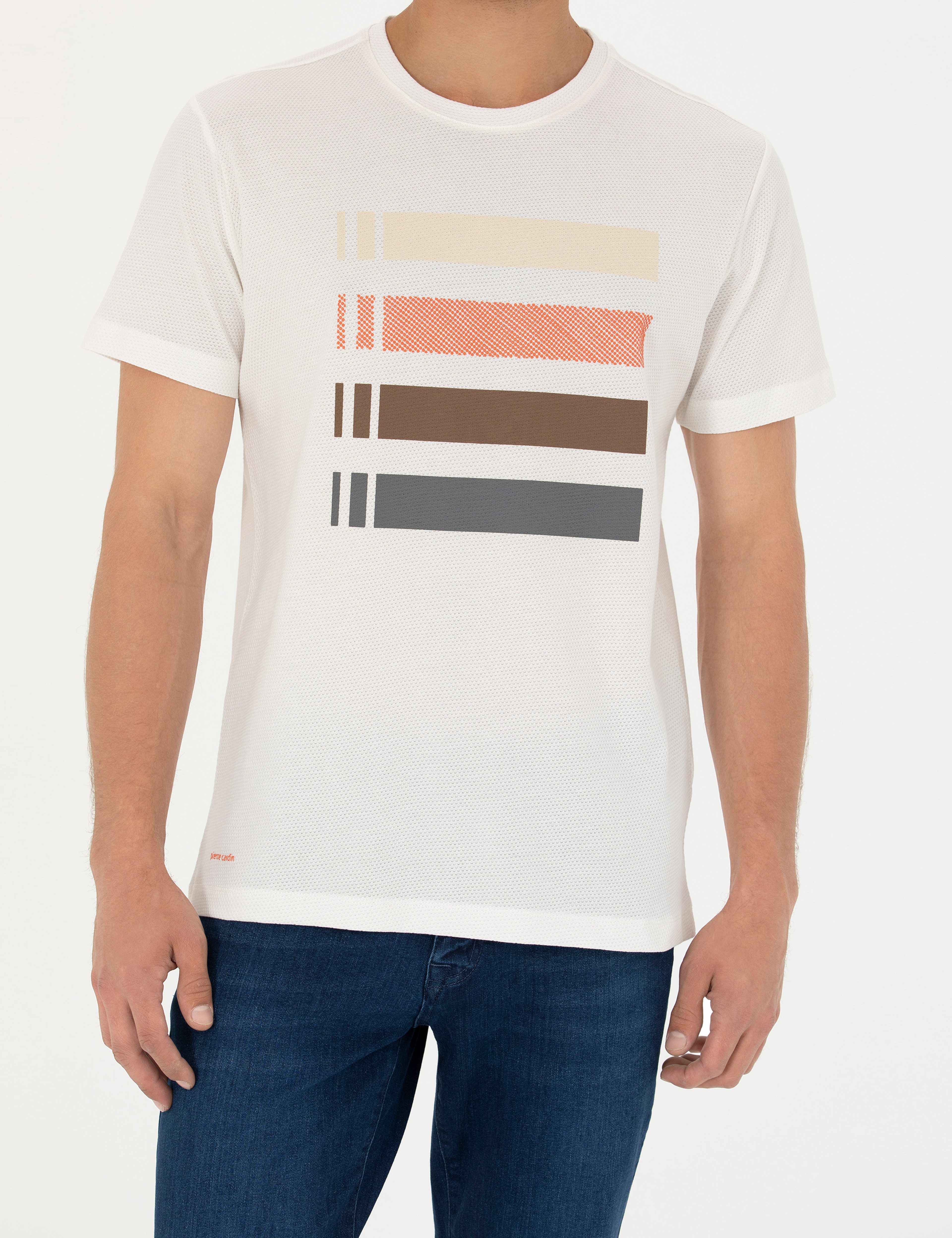 Ekru Slim Fit Tişört - Image 6