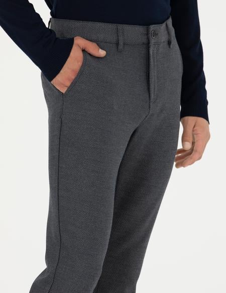 Lacivert Slim Fit Kanvas Pantolon - 50278472062