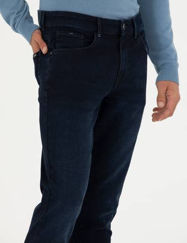 Lacivert Slim Fit Jean Pantolon