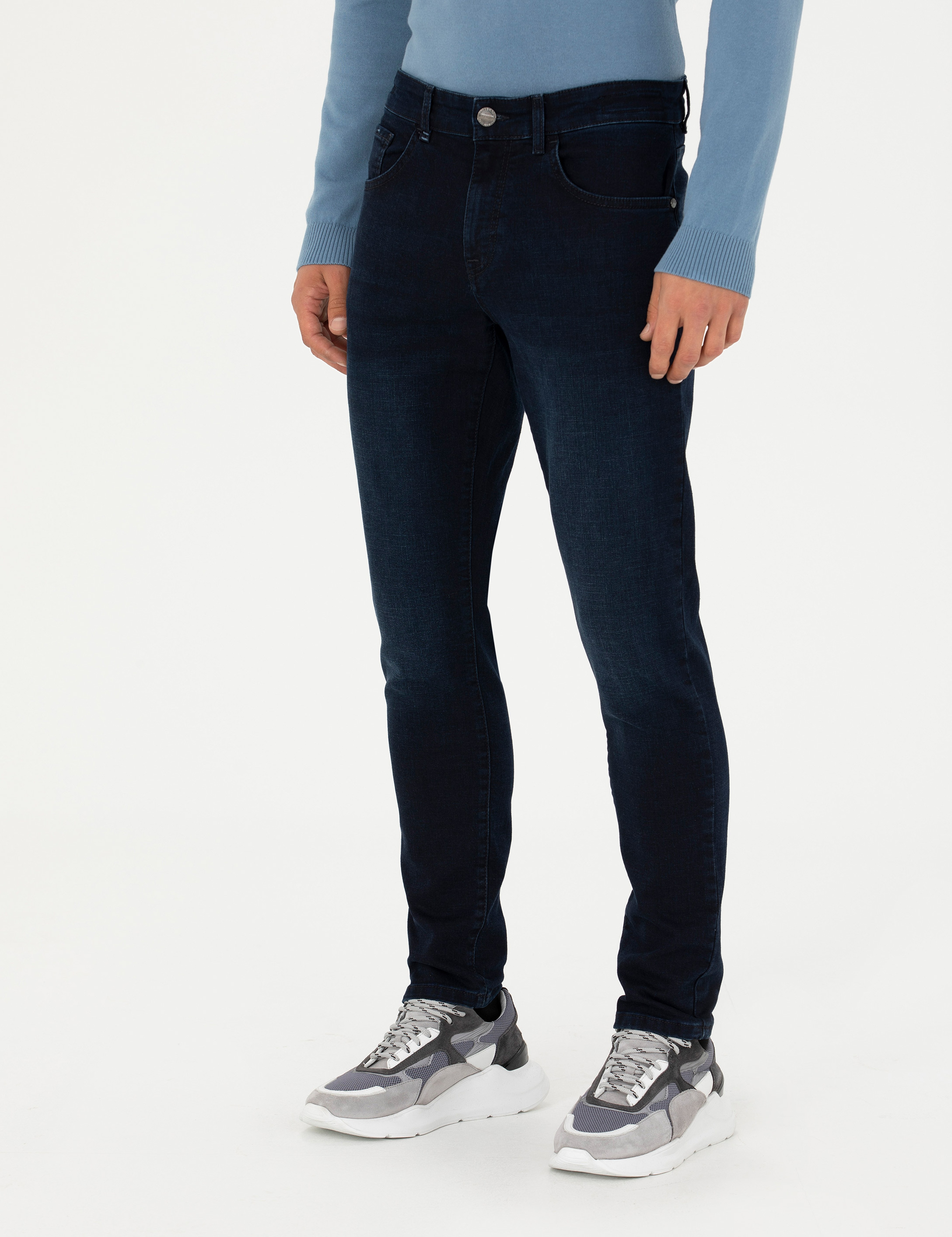 Lacivert Slim Fit Jean Pantolon - Image 2