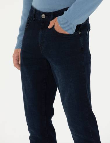 Lacivert Slim Fit Jean Pantolon
