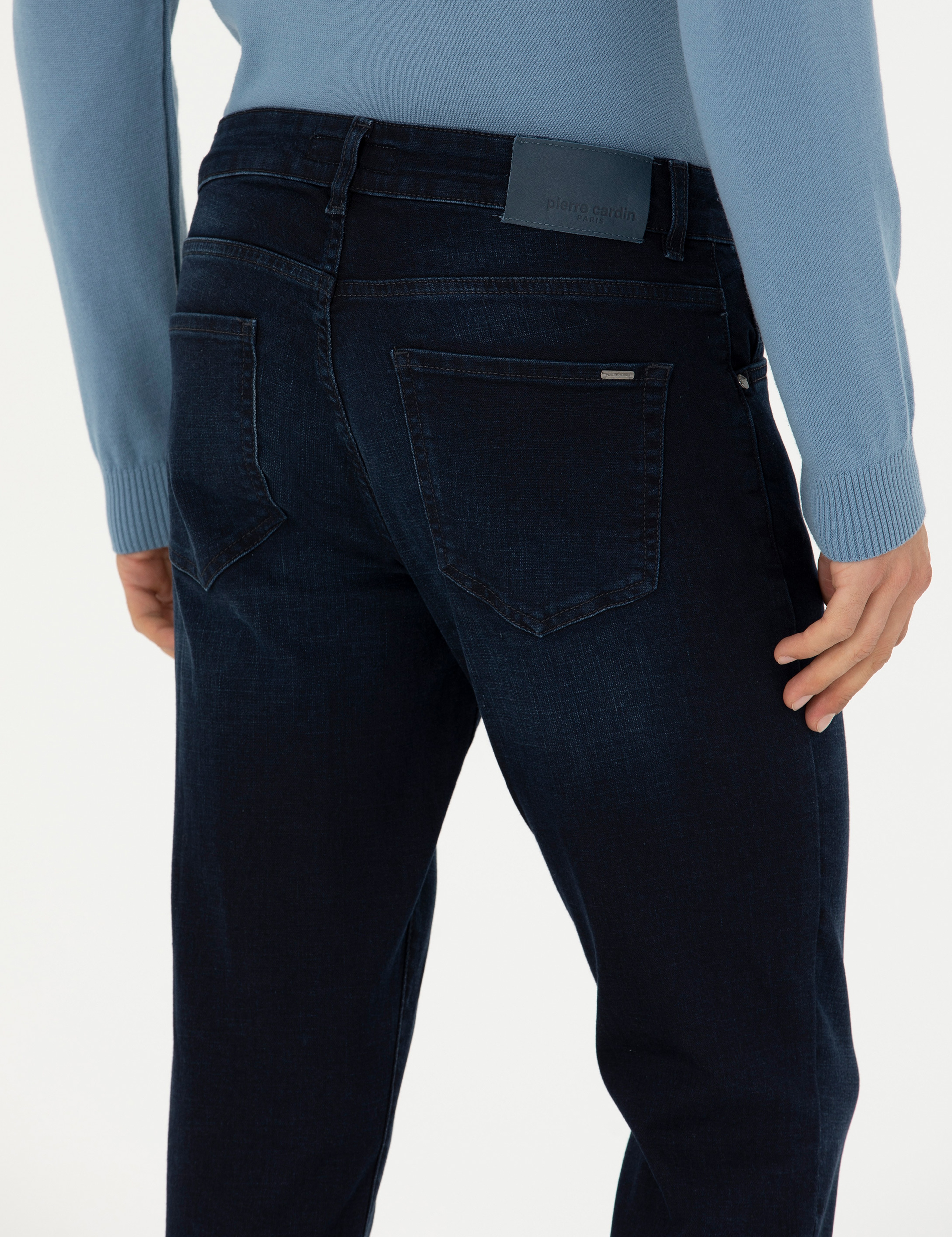 Lacivert Slim Fit Jean Pantolon - Image 7