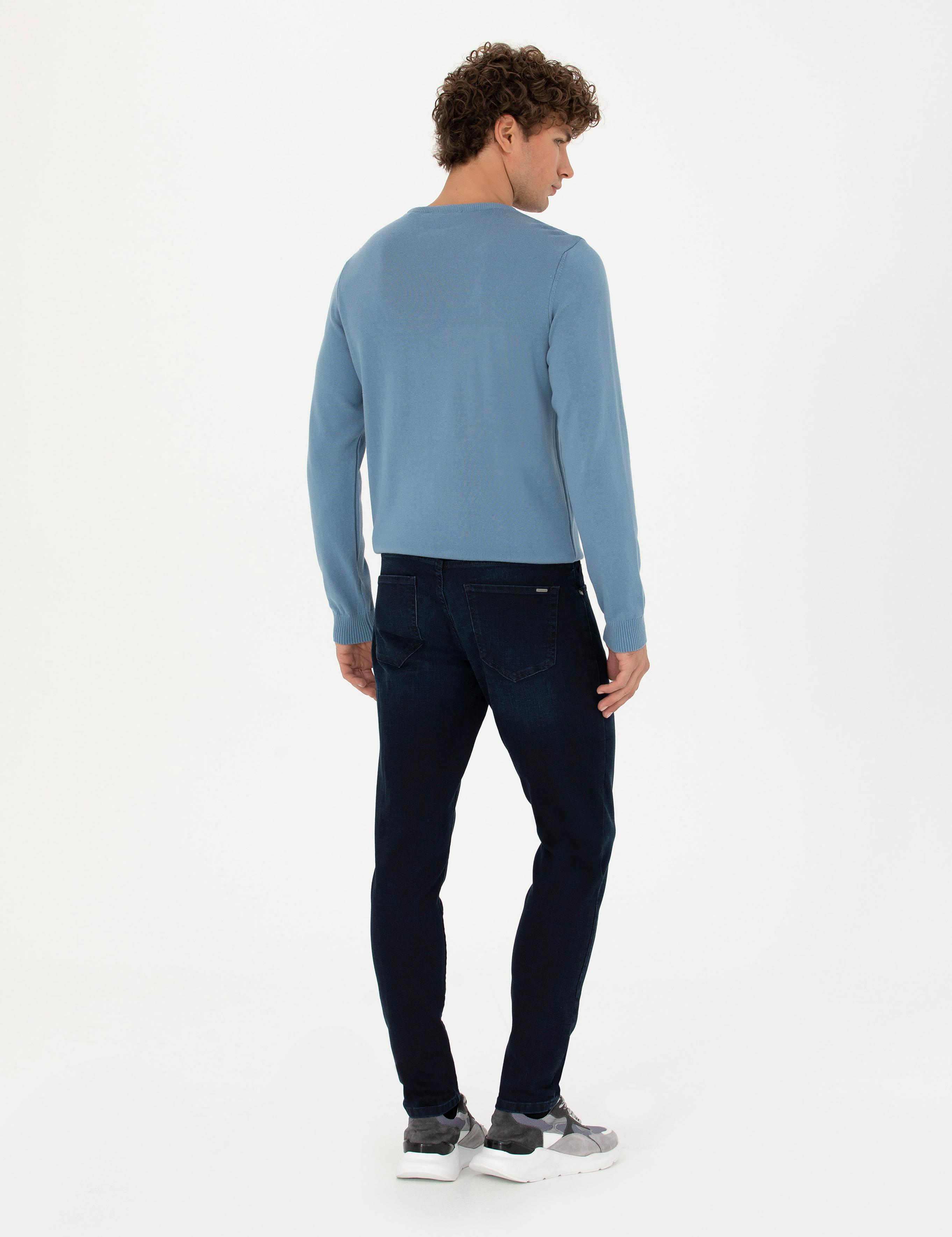 Lacivert Slim Fit Jean Pantolon