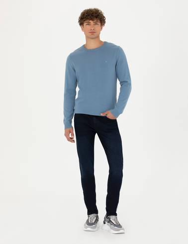 Lacivert Slim Fit Jean Pantolon