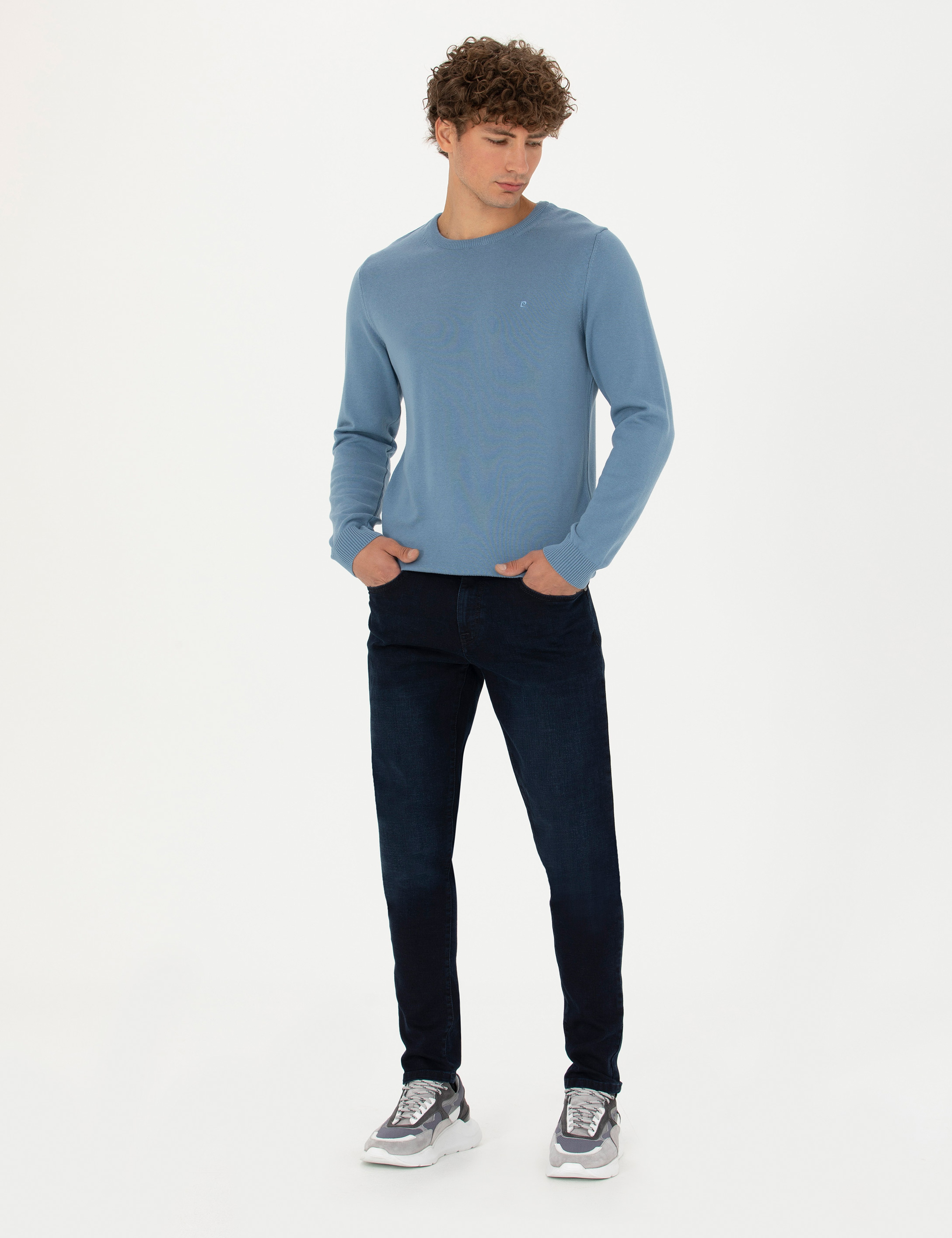 Lacivert Slim Fit Jean Pantolon - Image 3
