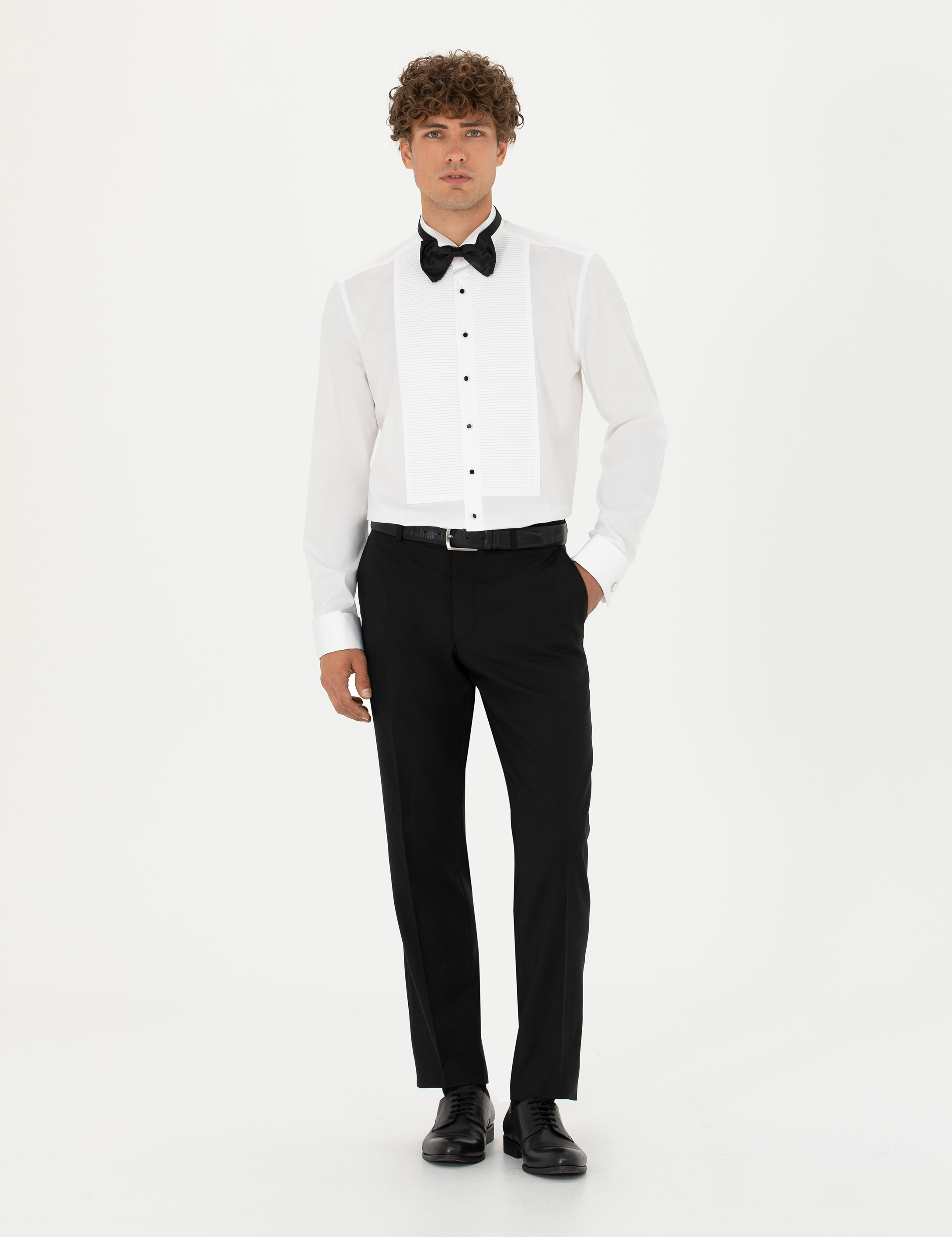 Pierre Cardin Beyaz Slim Fit Smokin Gömlek görsel 4
