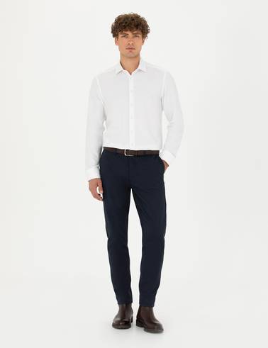 Beyaz Slim Fit Uzun Kollu Gömlek