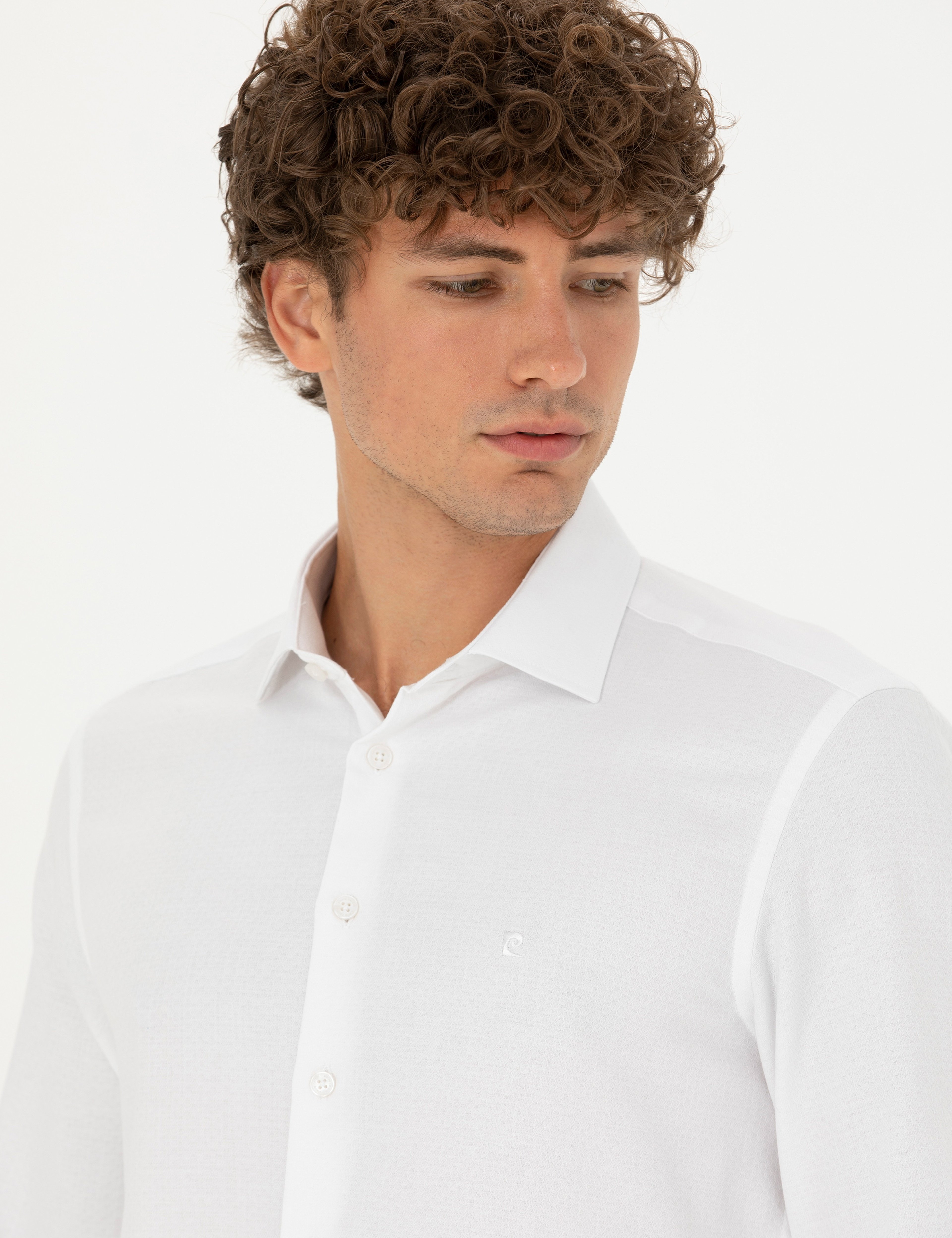 Beyaz Slim Fit Uzun Kollu Gömlek