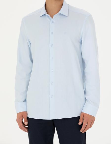 Açık Mavi Slim Fit Uzun Kollu Gömlek - 50275511013