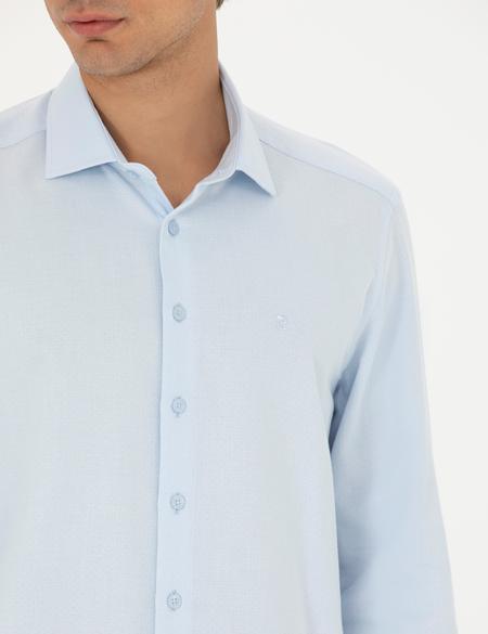 Açık Mavi Slim Fit Uzun Kollu Gömlek - 50275511013
