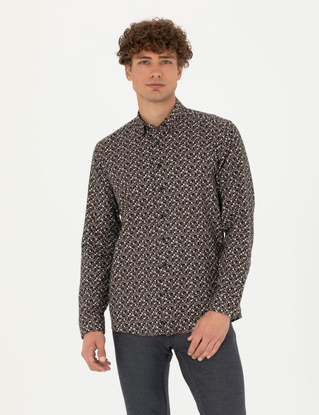 Siyah Slim Fit Uzun Kollu Gömlek - 50277745002