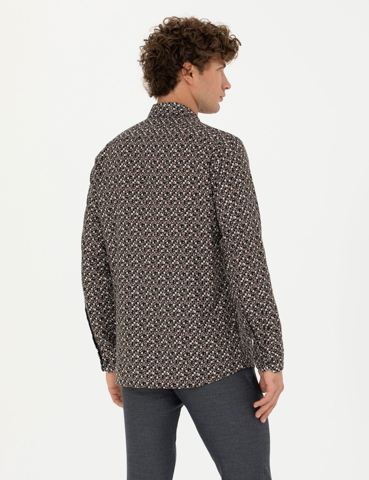 Siyah Slim Fit Uzun Kollu Gömlek - 50277745002