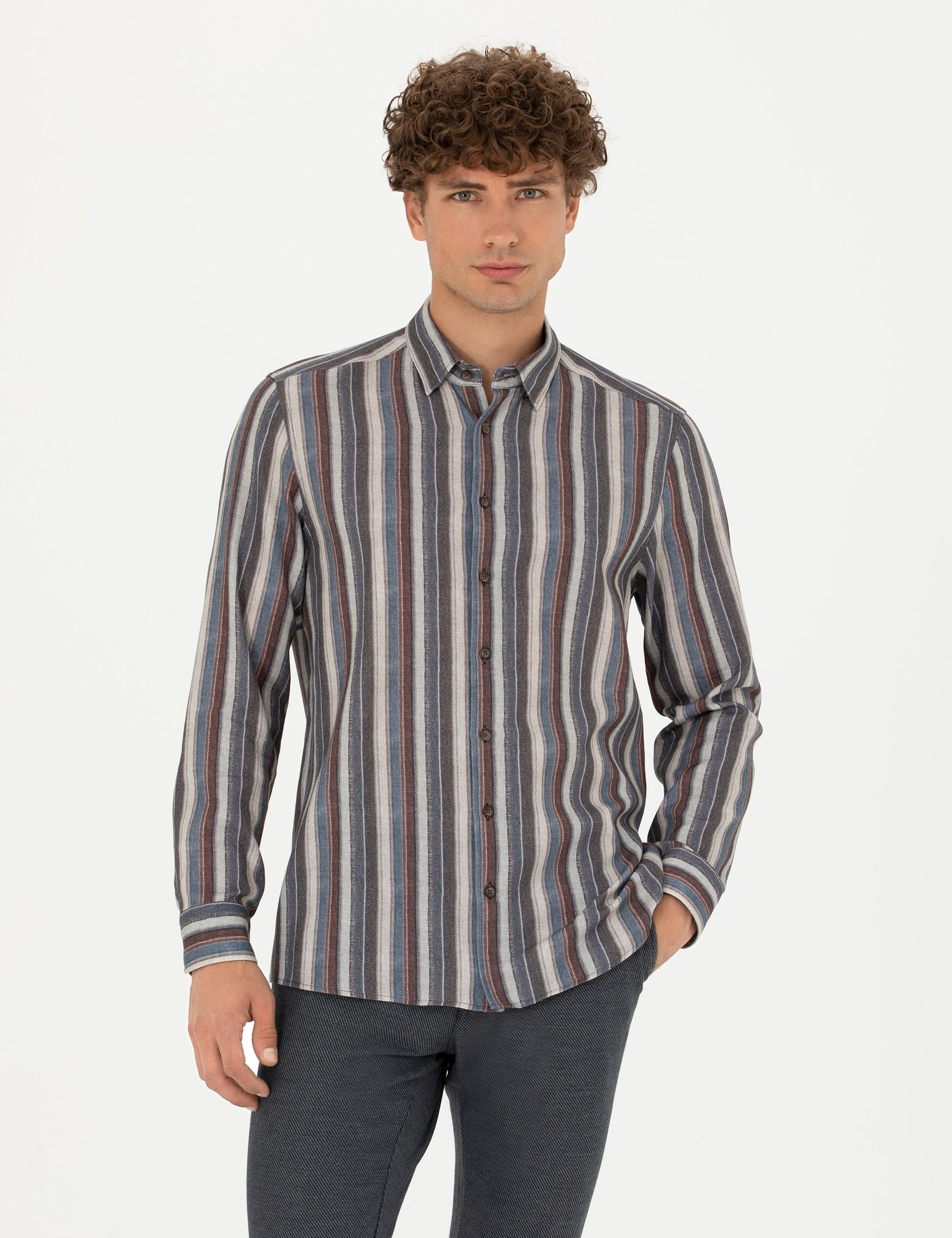 Saks Regular Fit Uzun Kollu Gömlek - Image 3
