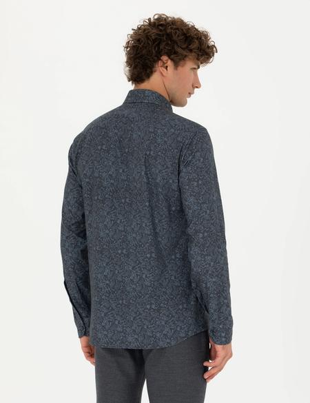 Lacivert Slim Fit Uzun Kollu Gömlek - 50273560014