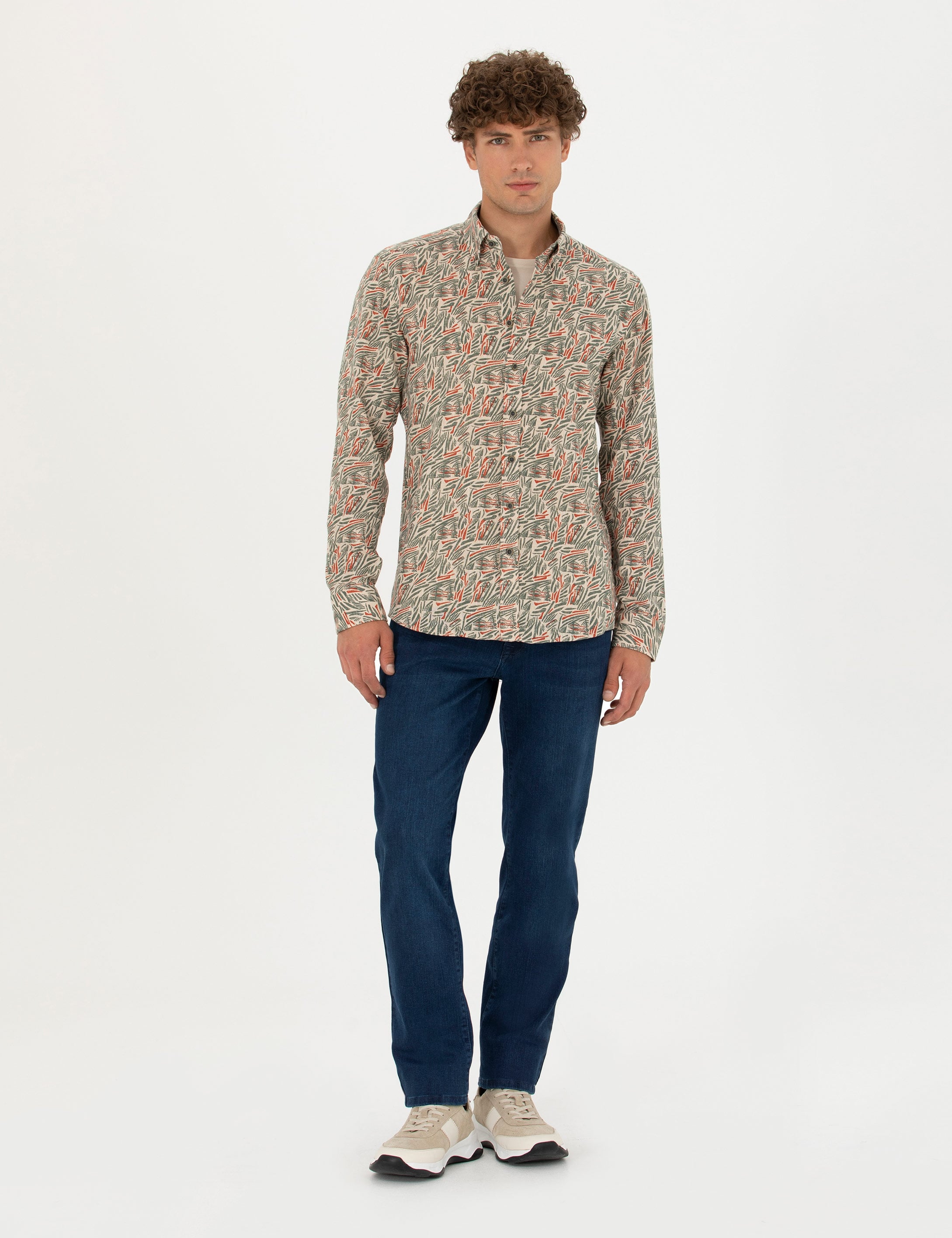 Pierre Cardin Haki Slim Fit Uzun Kollu Gömlek görsel 3