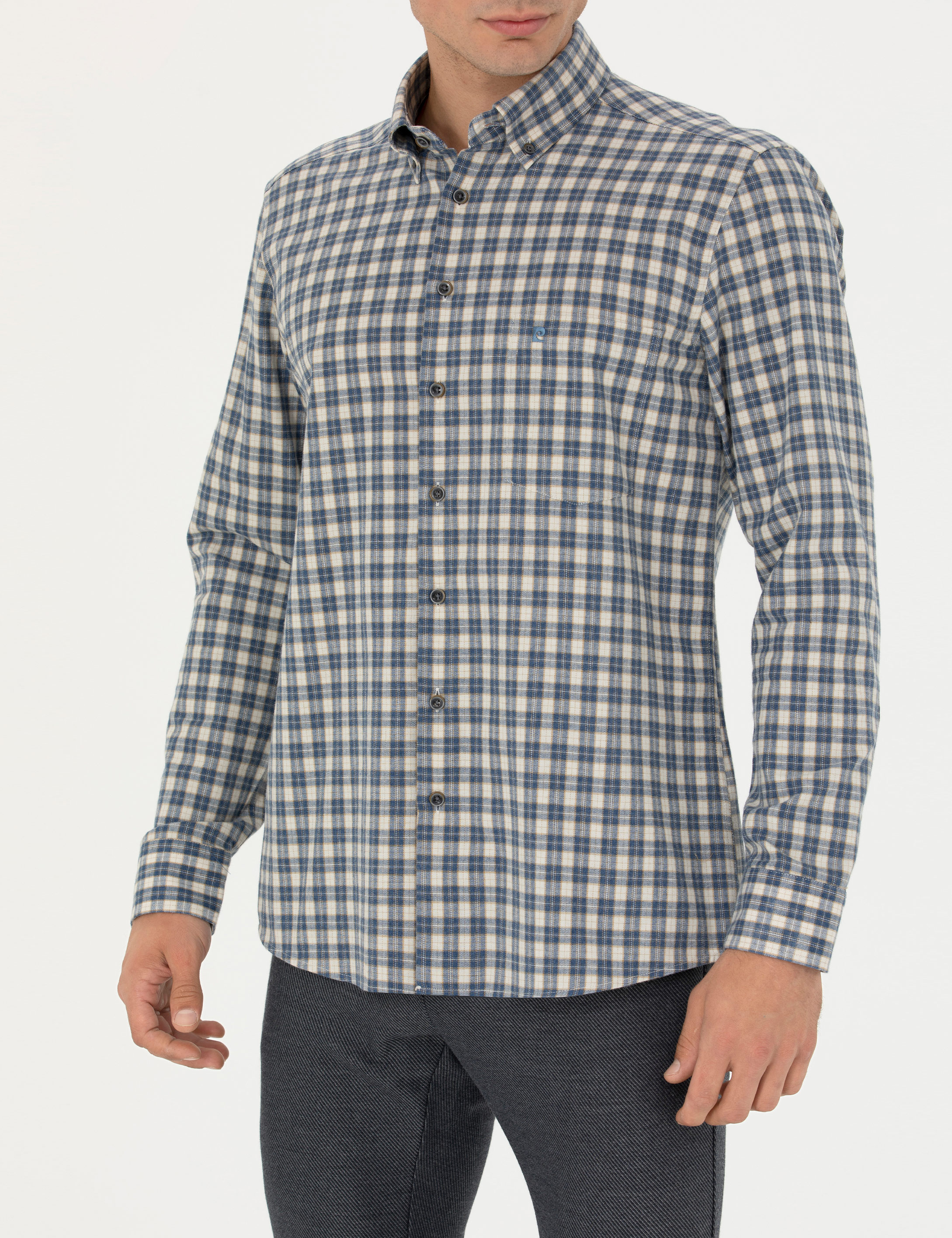 Pierre Cardin Lacivert Regular Fit Uzun Kollu Gömlek görsel 6
