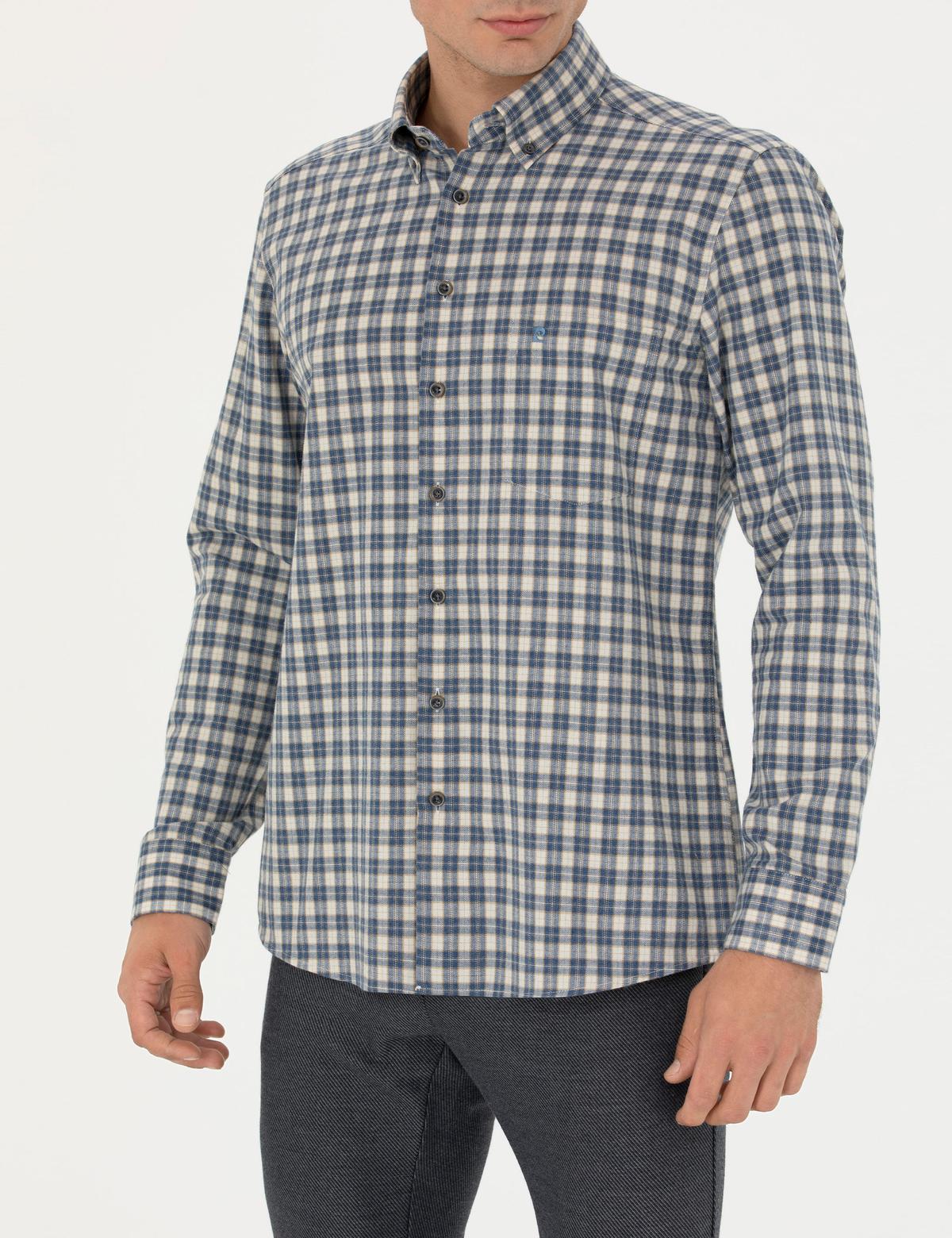 Lacivert Regular Fit Uzun Kollu Gömlek - 50274597011