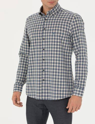 Lacivert Regular Fit Uzun Kollu Gömlek