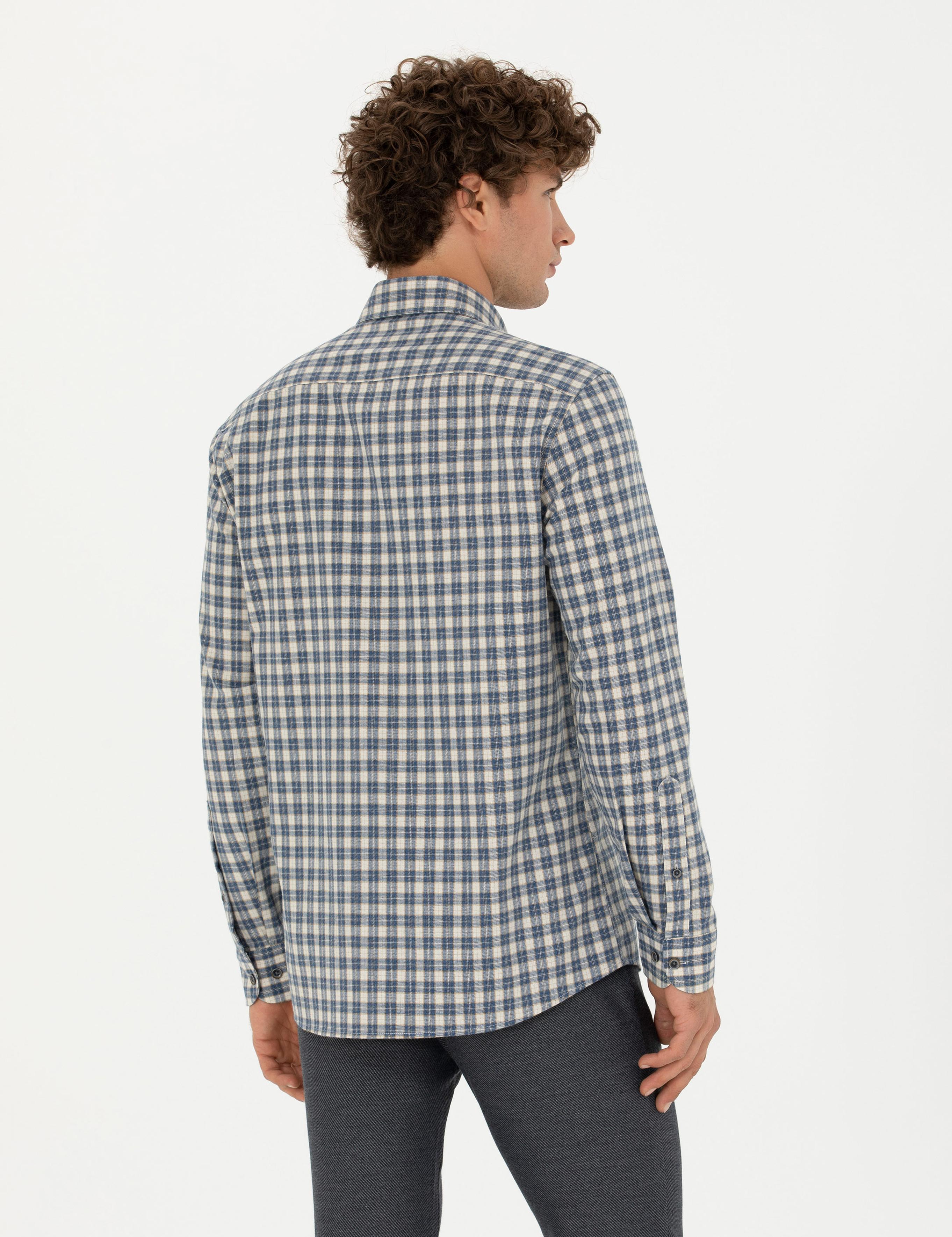 Lacivert Regular Fit Uzun Kollu Gömlek