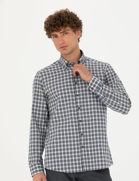 Lacivert Regular Fit Uzun Kollu Gömlek - 50274597011