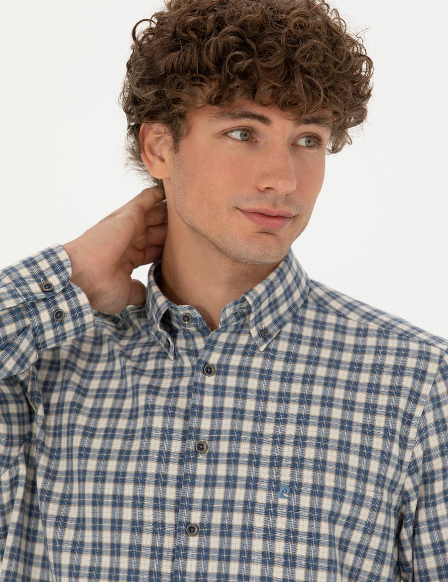 Lacivert Regular Fit Uzun Kollu Gömlek