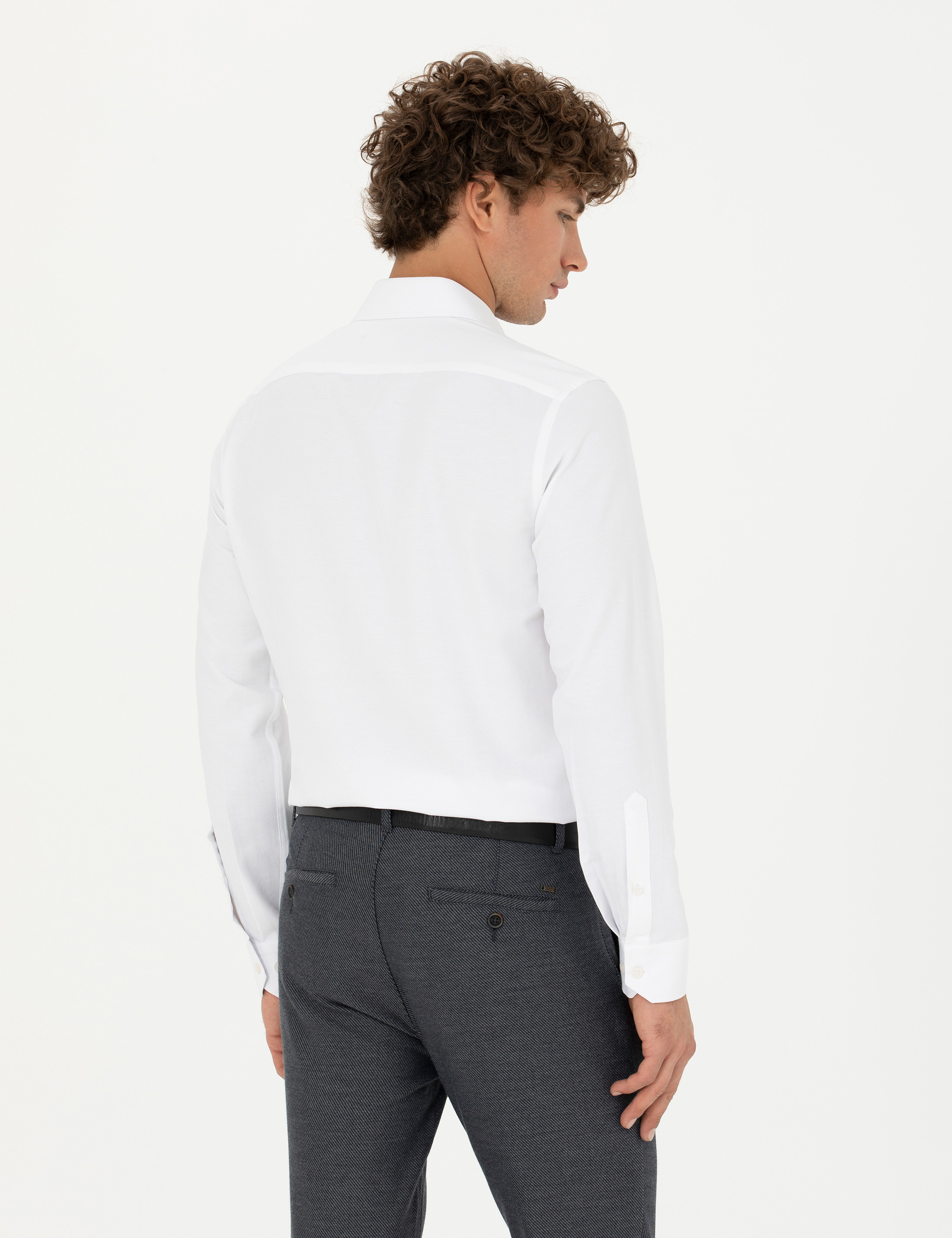Pierre Cardin Beyaz Slim Fit Uzun Kollu Gömlek görsel 5