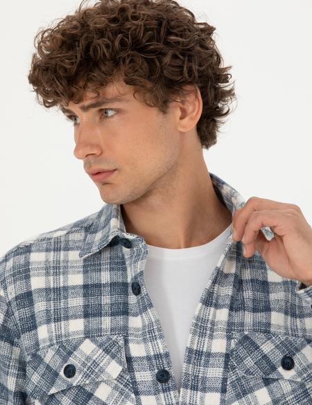 Mavi Oversize Oduncu Gömlek - 50274651032