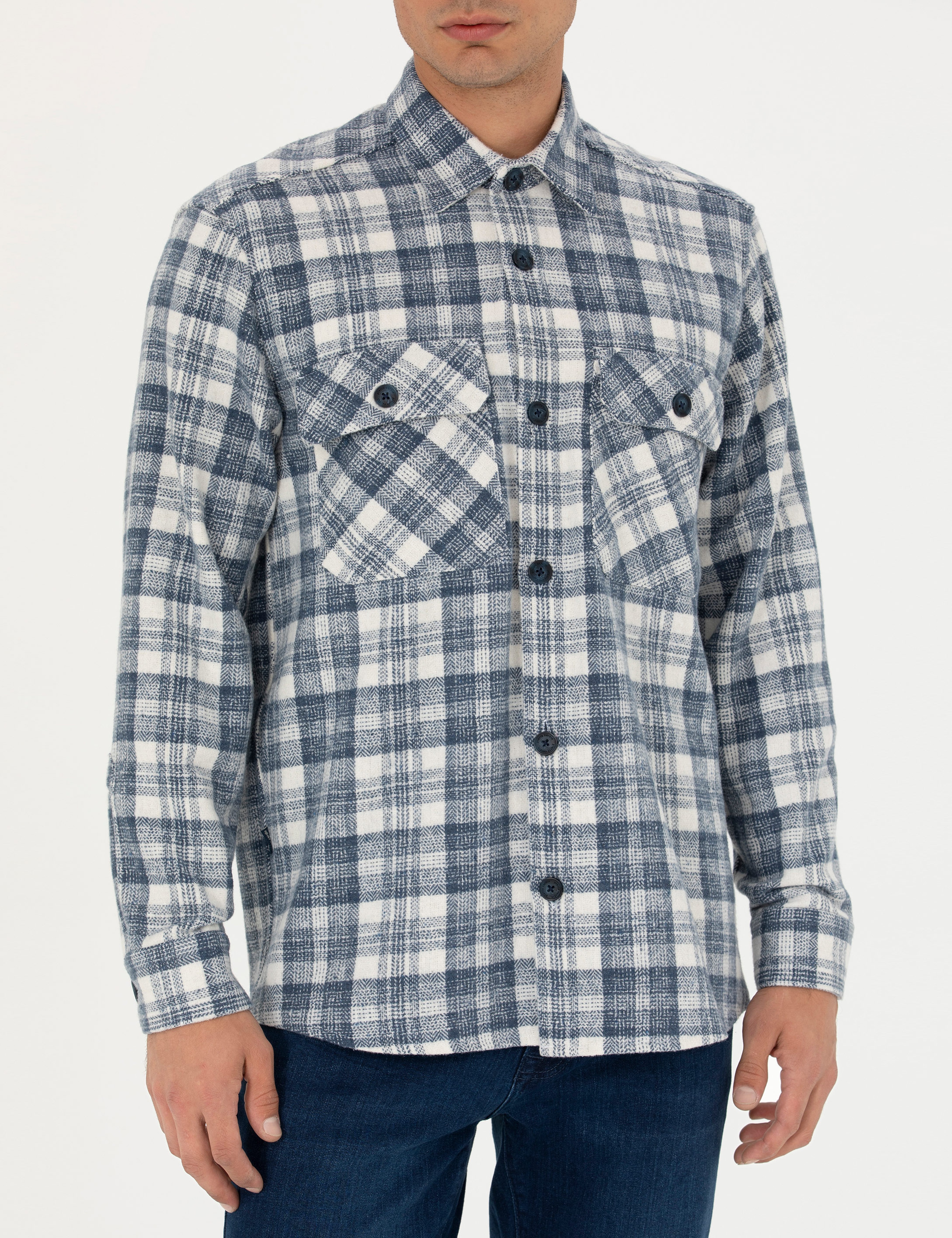 Mavi Oversize Oduncu Gömlek - Image 6