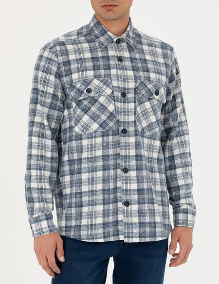 Mavi Oversize Oduncu Gömlek - 50274651032