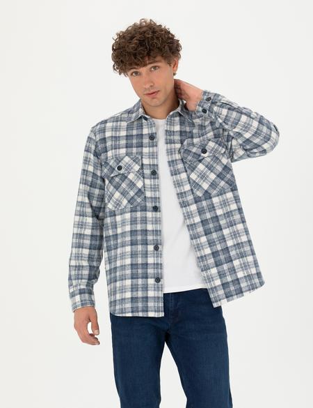 Mavi Oversize Oduncu Gömlek - 50274651032