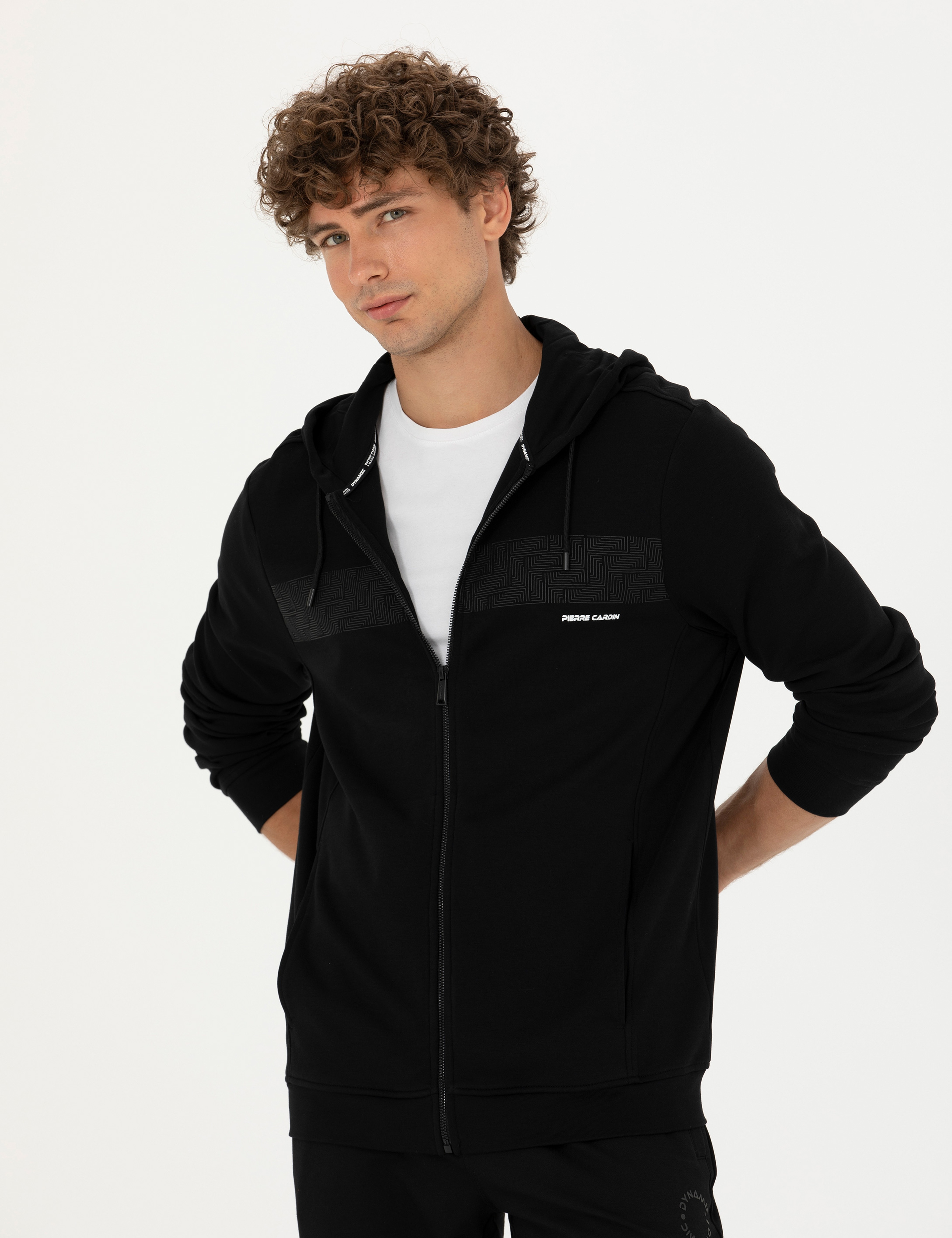Siyah Regular Fit Kapüşonlu Hırka